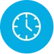 Clock icon represents fast cleaning service
