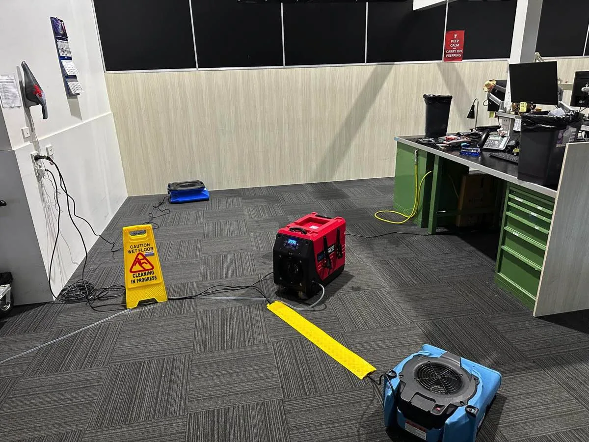 Flooded carpet drying