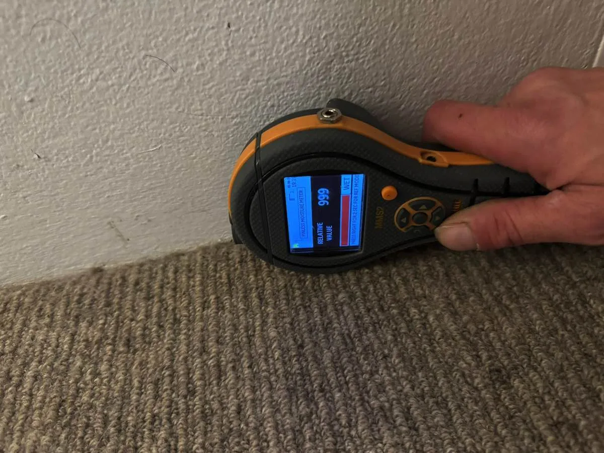 Flood water damage restoration - carpet drying services